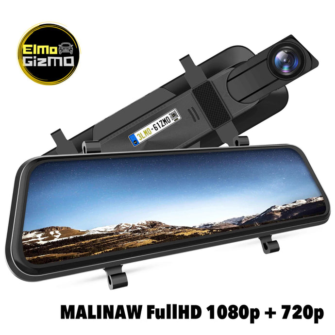 FHD Full Screen Mirror Dashcam (MALINAW) 1080p + 720p